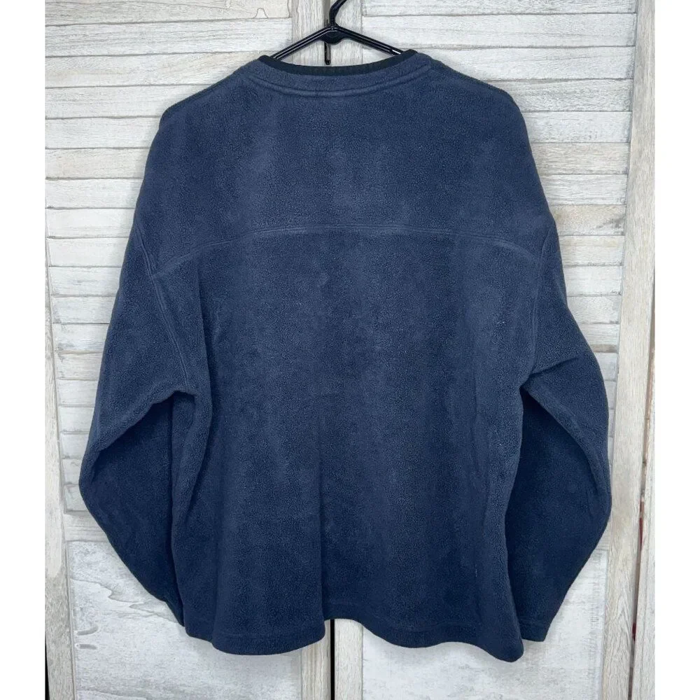 GAP Men's V-neck Pullover Fleece Sweatshirt Blue & Gray Size XXL